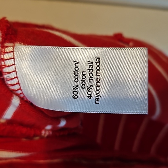 Maurices Red White Striped Double Ruffled Sleeve Top Medium - Picture 6 of 9